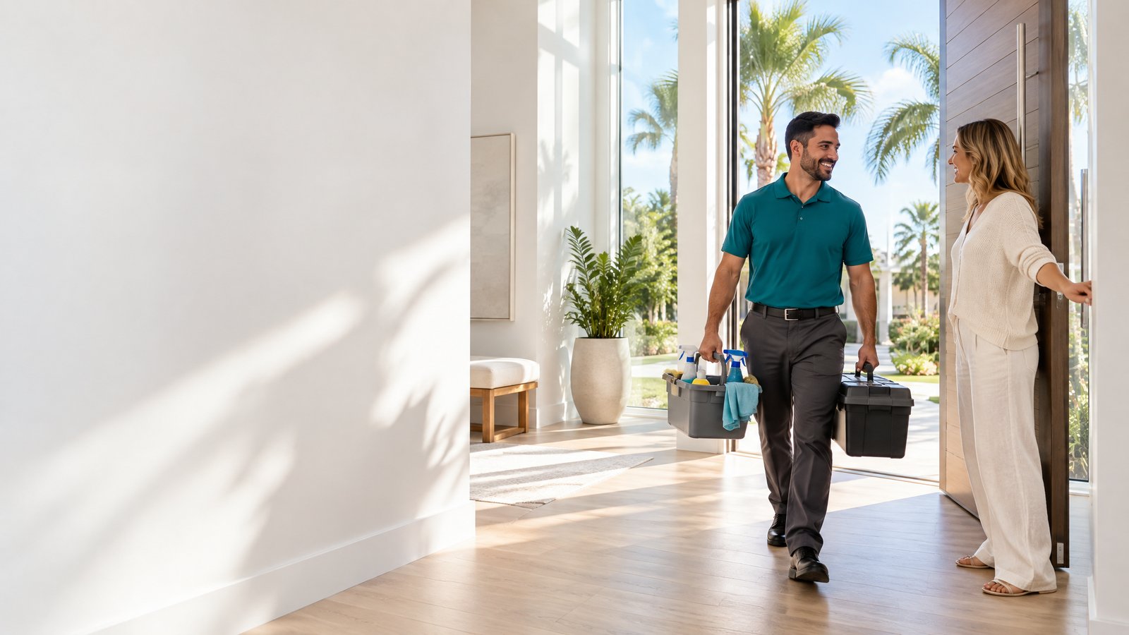 Home service pro welcomed into a bright South Florida home